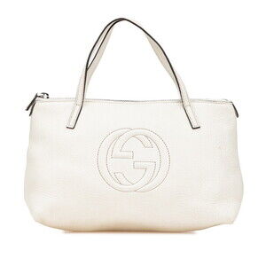 Gucci Soho Handbag Off White Leather
